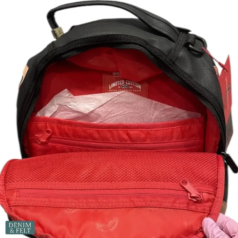 Sprayground‎ Grand Tourer Backpack Black/Tan Shark Limited Edition NWT/NEW!!